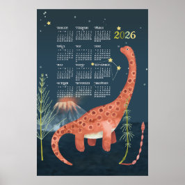Poster Cartaz de Calendário de 2026 Brachiosaurus