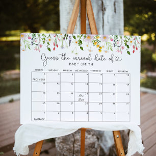 Poster Cartaz de Calendário de Adivinhação da Data de Nas