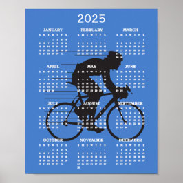 Poster Cartaz de calendário de design de ciclismo de 2025