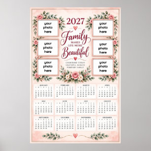 Poster Cartaz de Calendário de Fotos Personalizado da Fam