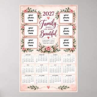 Poster Cartaz de Calendário de Fotos Personalizado da Fam