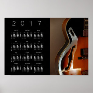 Poster Cartaz de Calendário de Guitarra Archtop 2017