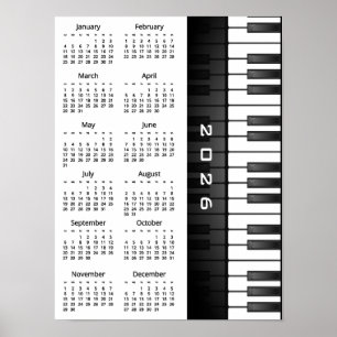 Poster Cartaz de Calendário de Parede Design de Teclado d
