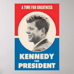 Poster Cartaz de Campanha Presidencial JFK Vintage Eleiçã