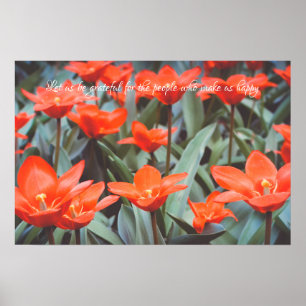 Poster Cartaz de campo de tulipas vermelhas