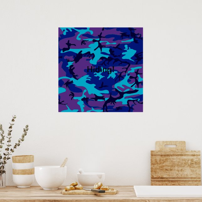 Pôster Cartaz de Camuflagem Azul Escuro e Roxo (Cozinha)