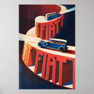 Poster Cartaz de carro antigo Fiat Automóvel 1928