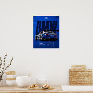 Poster Cartaz de Carro de Corrida Iconic Blue Motorsport 
