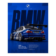Cartaz de Carro de Corrida Iconic Blue Motorsport 
