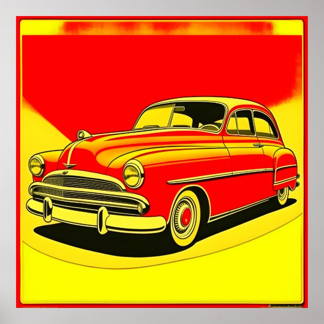 Poster Cartaz de carro retrô clássico (Frente)