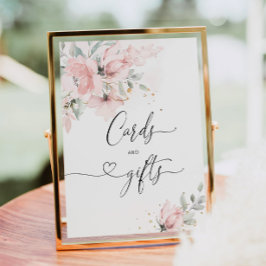 Poster Cartaz de cartões e presentes florais Blush