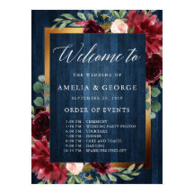 Cartaz de casamento Burgundy