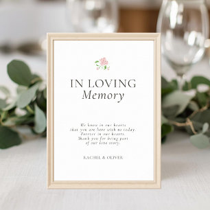 Poster Cartaz de Casamento Chic Branco Em Memória Querida