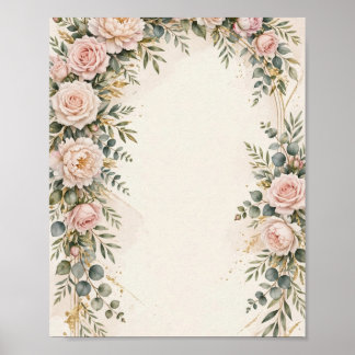 Poster Cartaz de Casamento com Arco Floral Elegante