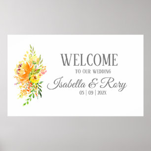 Poster Cartaz de Casamento de Buquê de Verão Bonito