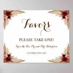 Poster Cartaz de casamento de chá de noiva com grama das
