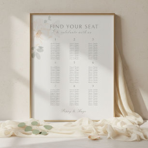 Poster Cartaz de Casamento de Mesa 9 com Mapa de Assentos