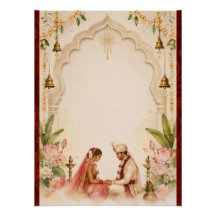 Cartaz de Casamento de Noiva e Noivo Indiano