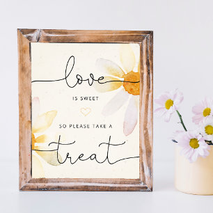 Poster Cartaz de Casamento Doce Amor Floral