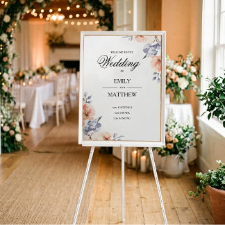 Poster Cartaz de Casamento em Aquarela Lavanda Elegante