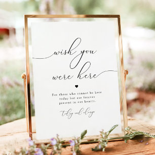 Poster Cartaz de Casamento Minimalista Wish You Were Here
