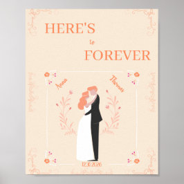 Poster Cartaz de Casamento Personalizado – Casal Ilustrad