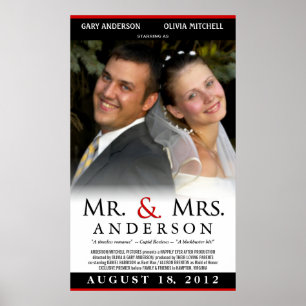 Pôster Cartaz de Casamento Sr. e Sra. - Modelo de Filme P