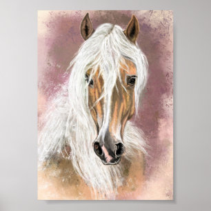 Poster Cartaz de Cavalo Palomino - Pintura