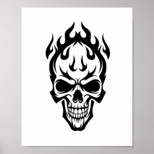Poster Cartaz de Caveira com Entrelaçamento Celta Intrica