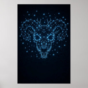 Poster Cartaz de Caveira de Carneiro BAAL Gótico — Arte d