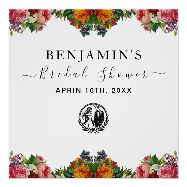 Pôster Cartaz de Celebração de Chá de Noiva Personalizado (Frente)