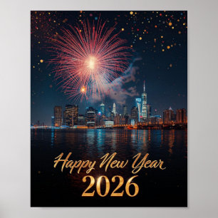 Poster Cartaz de Celebração de Fogos de Artifício da Cida