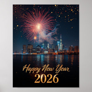 Poster Cartaz de Celebração de Fogos de Artifício da Cida