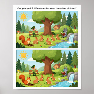 Poster Cartaz de Cena de Desenho Animado Encontre a Difer