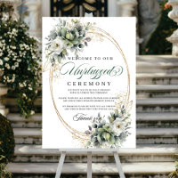 Cartaz de Cerimônia Desconectada Boho Dusty Green