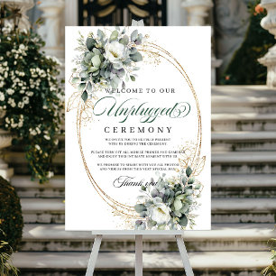Poster Cartaz de Cerimônia Desconectada Boho Greenery Dou