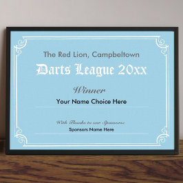 Poster Cartaz de Certificado de Vencedor de Competição de