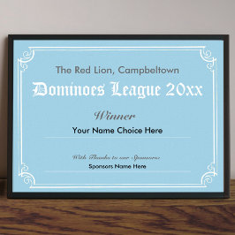 Poster Cartaz de Certificado de Vencedor de Competição de