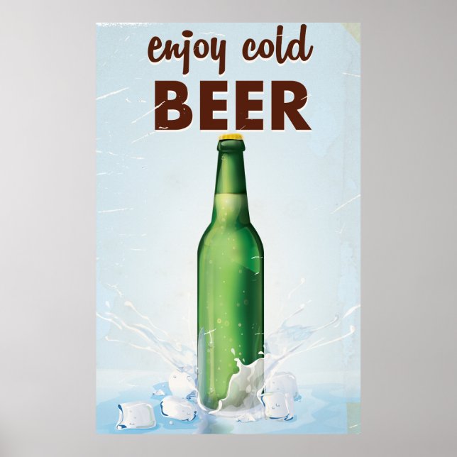 Poster Cartaz de Cerveja Bebida Fria. (Frente)