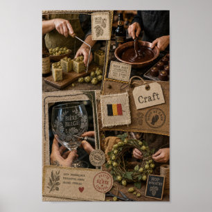 Poster Cartaz de Cerveja e Chocolate Belga Artesanal