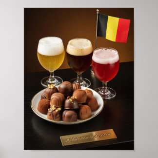 Poster Cartaz de Cerveja e Chocolate Belga Delícia