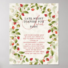 POSTER CARTAZ DE CHÁ DE BEBÊ DE MORANGO SELVAGEM