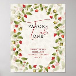 POSTER CARTAZ DE CHÁ DE BEBÊ DE MORANGO SELVAGEM