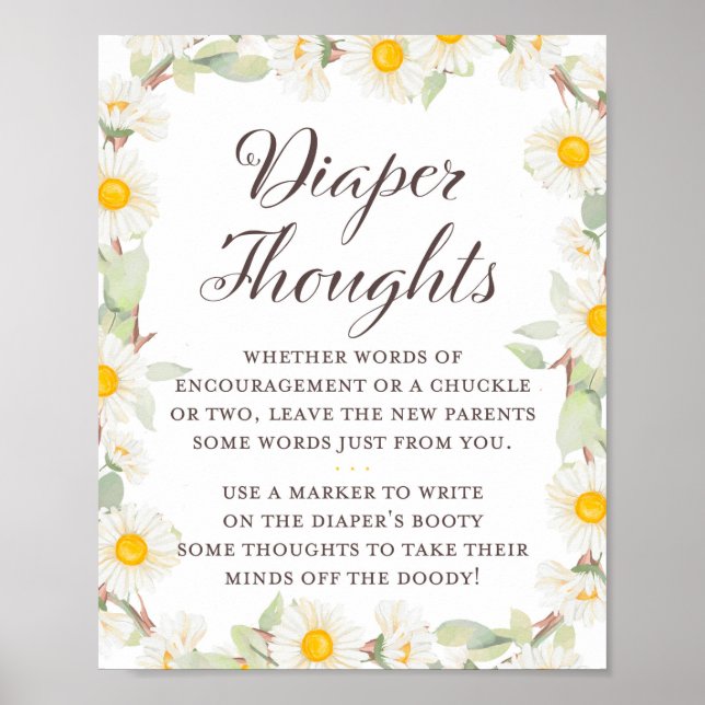 Poster Cartaz de Chá de Bebê Temático de Margarida da Pri (Frente)