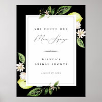 Cartaz de Chá de Noiva Botanical Lemons Main Squee