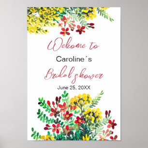 Poster Cartaz de chá de noiva com flores silvestres
