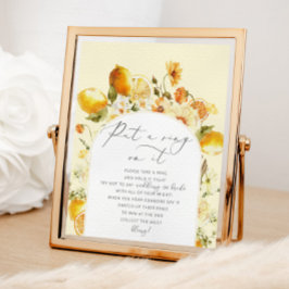 Poster Cartaz de chá de noiva de limão floral não diga no