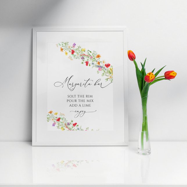 Poster cartaz de chá de panela floral bar margarita (Criador carregado)