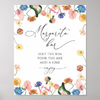 cartaz de chá de panela floral com margarita