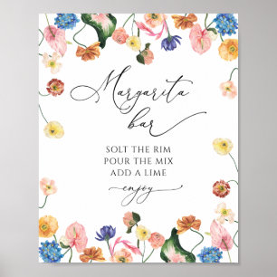 Poster cartaz de chá de panela floral de bar margarita